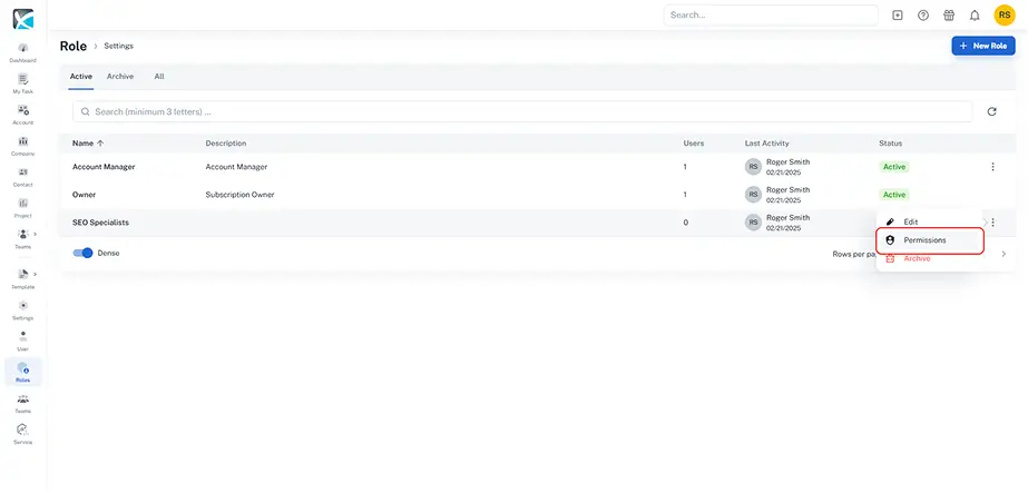 User roles and permissions-Set the Permissions