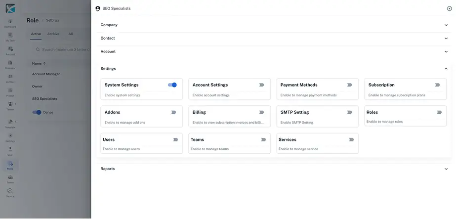 User roles and permissions-save settings