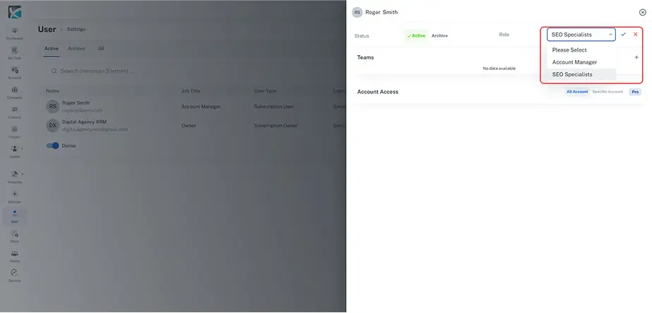 User roles and permissions-select assign a role